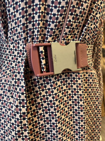 Fendi Pink & Multicolour Belted Dress Size 42