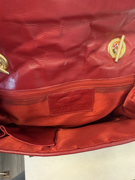 Paola By PDL Firenze Vintage Red Quilted Leather Bag