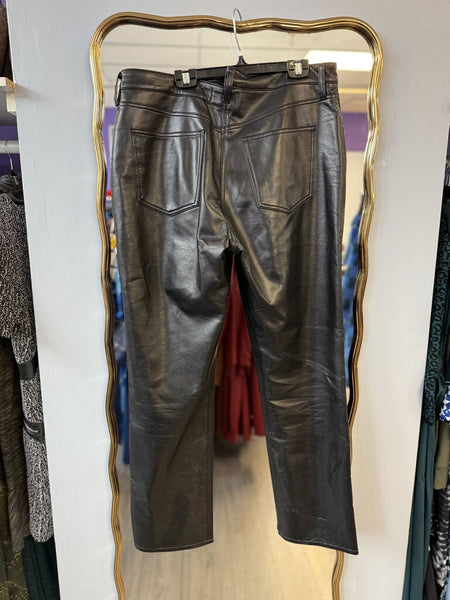 Agolde Criss Cross Straight Leg Recycled Leather Pant Size 32