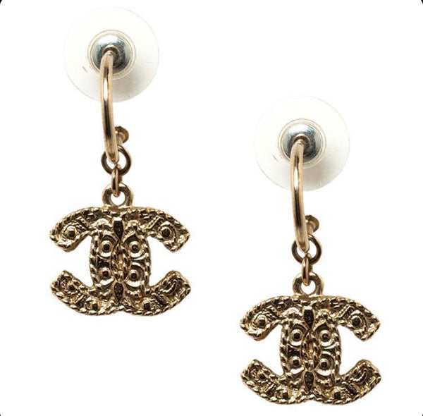 Chanel gold drop earrings